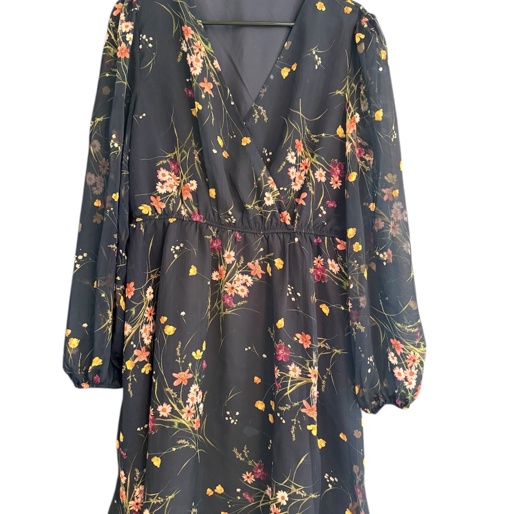 Navy Blue Floral Dress